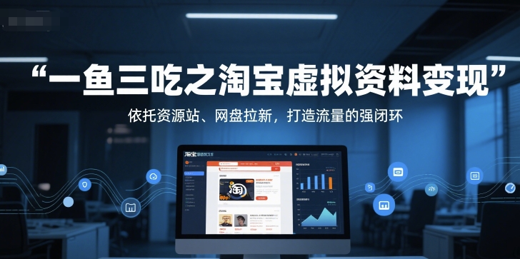 一鱼三吃之淘宝虚拟资料变现，依托资源站、网盘拉新，打造流量的强闭环-Zv头条