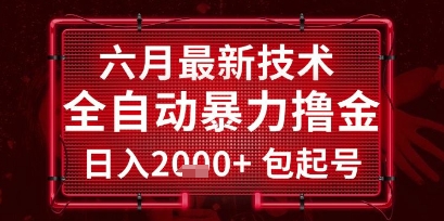 六月最新技术全自动暴力撸金，稳定日入2k+包起号，长期稳定【揭秘】-Zv头条