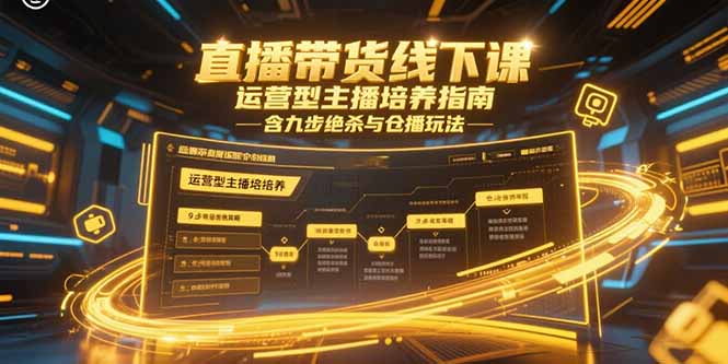 直播带货线下课，运营型主播培养指南，含九步绝杀与仓播玩法-Zv头条