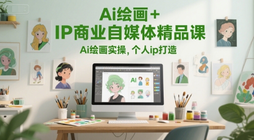 Ai绘画+IP商业自媒体精品课，Ai绘画实操，个人ip打造-Zv头条