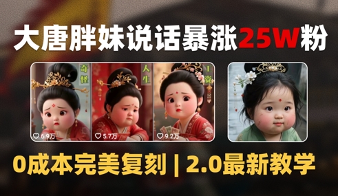 AI大唐胖贵妃说话2.0，40条视频暴涨40w粉，附独家变现攻略-Zv头条