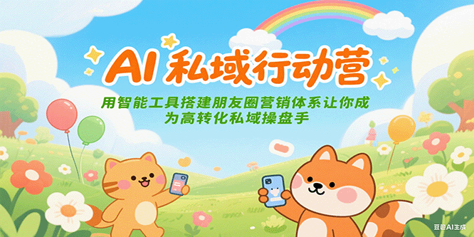 AI私域行动营：用智能工具搭建朋友圈营销体系让你成为高转化私域操盘手-Zv头条