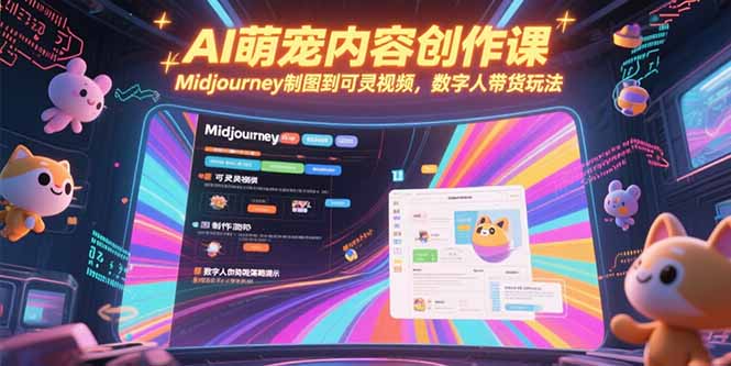 AI萌宠内容创作课，Midjourney制图到可灵视频，数字人带货玩法-Zv头条