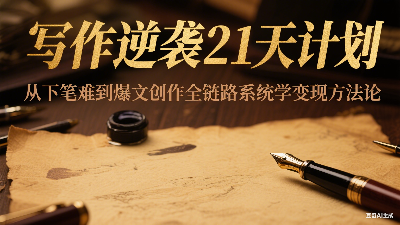 写作逆袭21天计划：从下笔难到爆文创作全链路系统学变现方法论-Zv头条