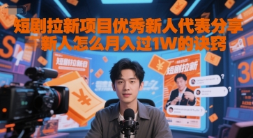 短剧拉新项目优秀新人代表分享新人怎么月入过1W的诀窍-Zv头条