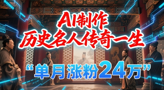 暴力起号！用AI制作历史名人传奇一生，单月涨粉24W，涨粉+变现赛道黑马来了-Zv头条