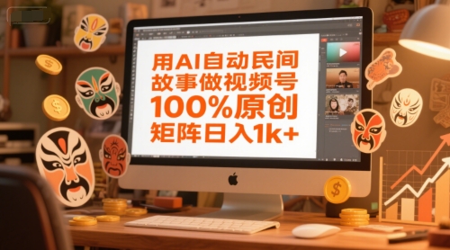 用AI自动民间故事做视频号，100%原创，矩阵日入1k+-Zv头条