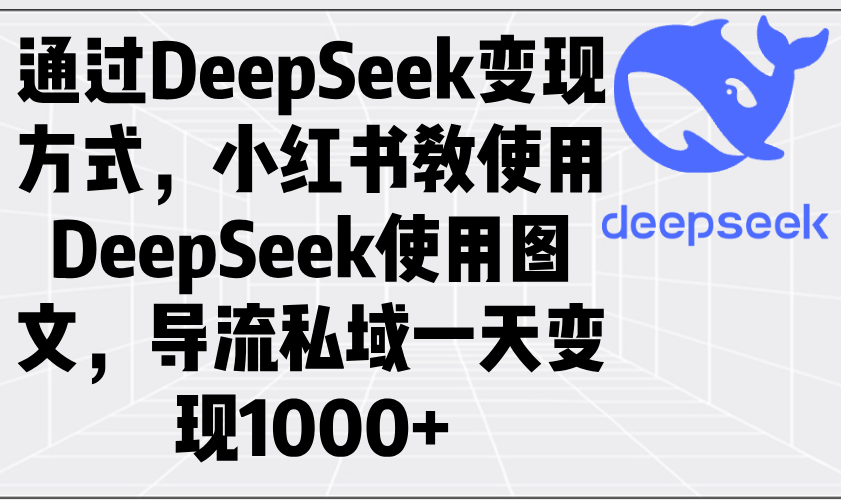 通过DeepSeek变现方式，小红书教使用DeepSeek图文，导流私域一天变现1000+-Zv头条