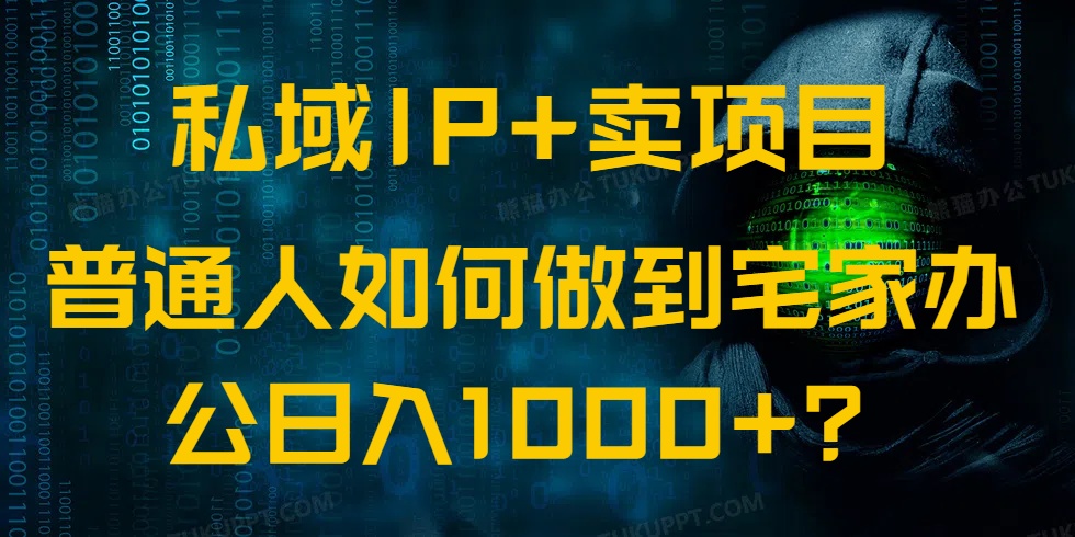 私域IP+卖项目，普通人如何做到宅家办公实现日入1000+-Zv头条