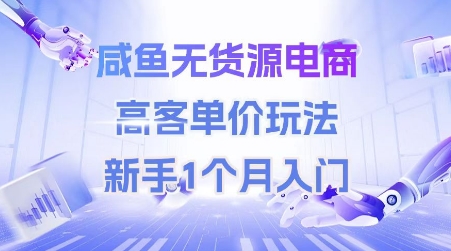 咸鱼无货源电商，高客单价玩法，新手1个月入门-Zv头条